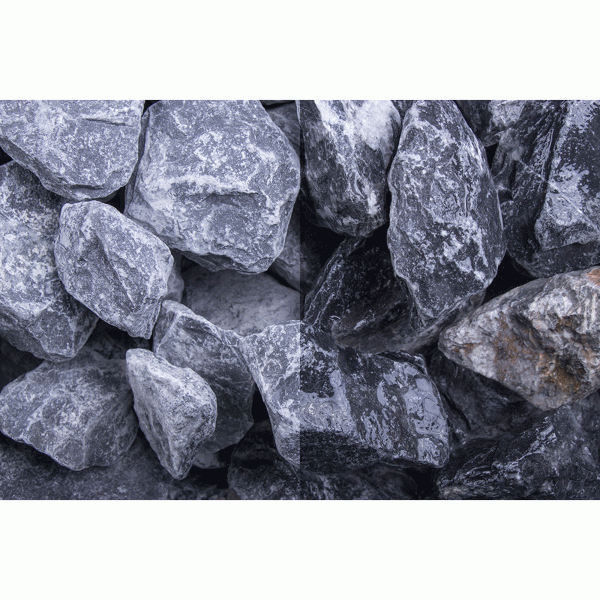 Nero Quarzit 32 - 56 mm grau schwarz weiß Kalkstein Steinschlag