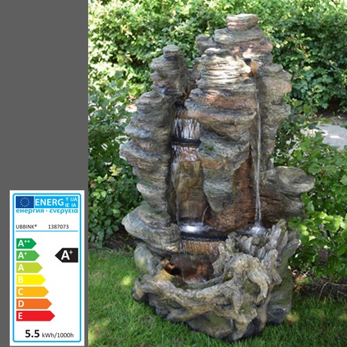 Wasserfall Miami Inkl Led Baumstamm Felsstruktur Wasserfall Gartenteich Ebay